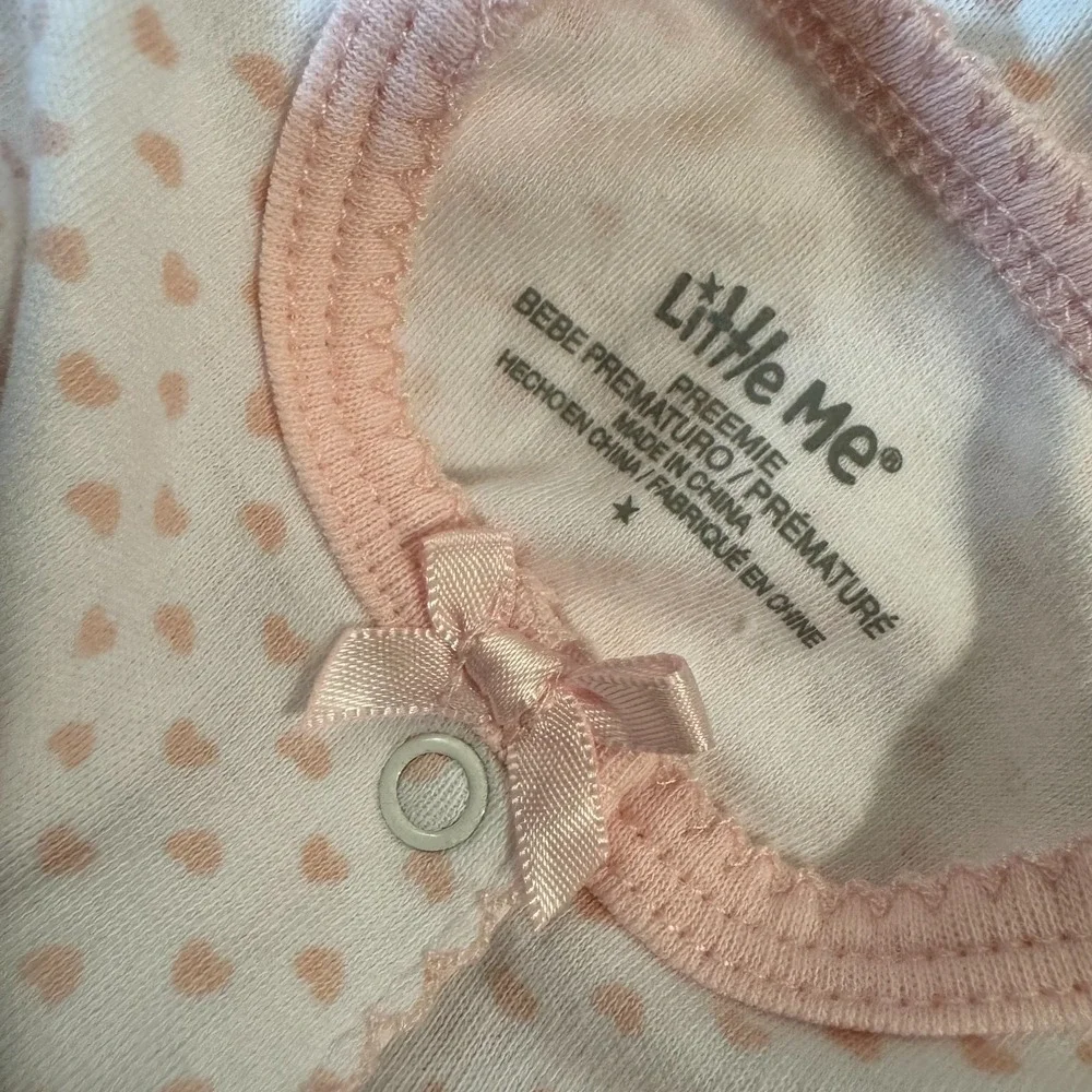 Little Me Preemie Baby Girl Outfit Sleeper Ballet Shoes Ruffles Pink Reborn Doll